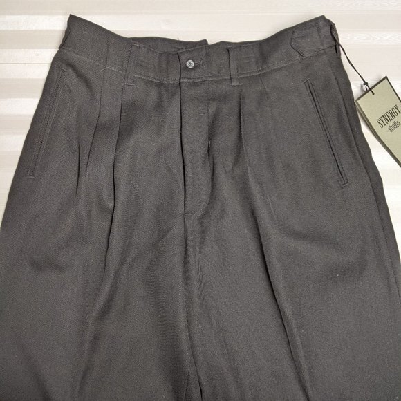 Synergy Studio / Morgan Cooper Pants Men 36 x 32 Wool Blend Business Black *NEW* - Picture 2 of 7